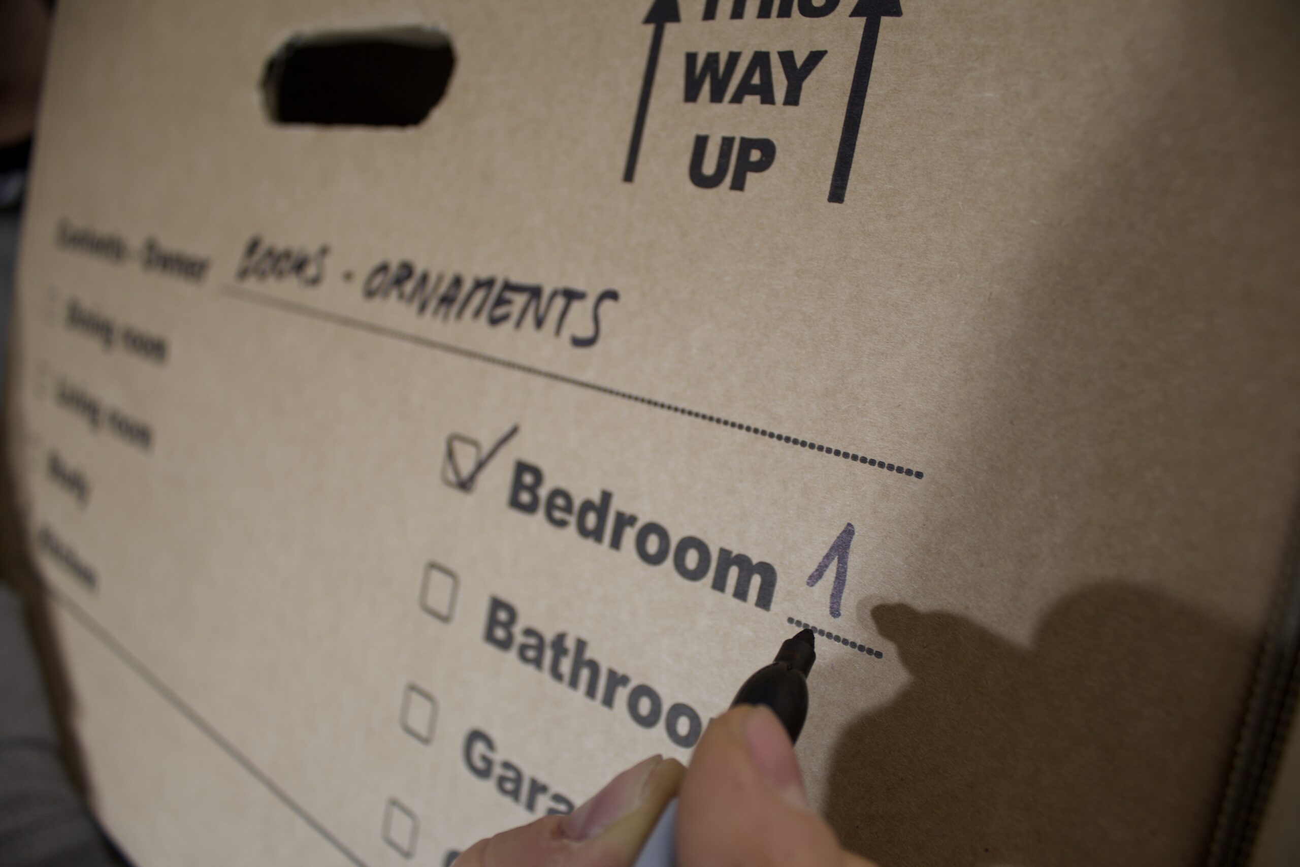 Packing materials and boxes prepared for a home move